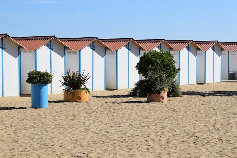 Casetas de la playa de Lido. 